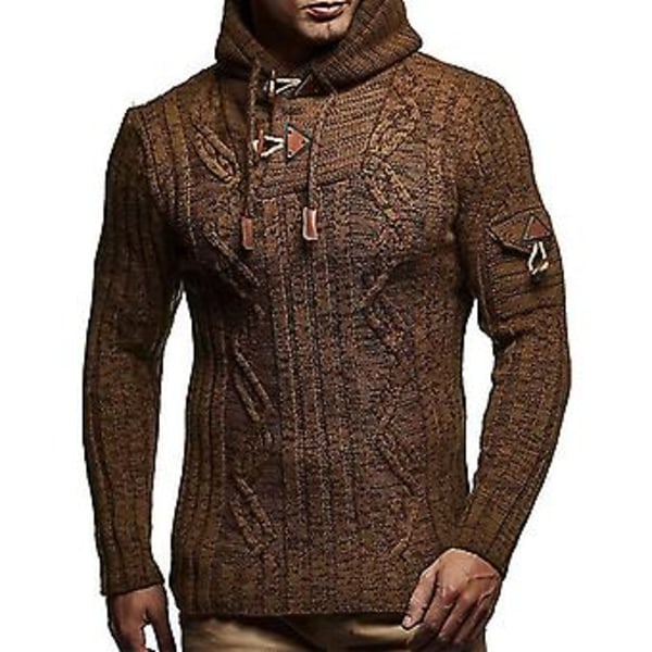 Hettegenser med lange ermer i akrylfiber, komfortabel og elastisk vintergenser for skøyteløping (2XL Brun)