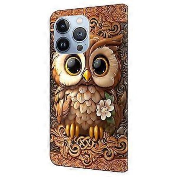 Skal till iPhone 16 Pro Max Mönstertryckt Skyddsfodral TPU+PU Läder Flip Telefonfodral (Stil I)