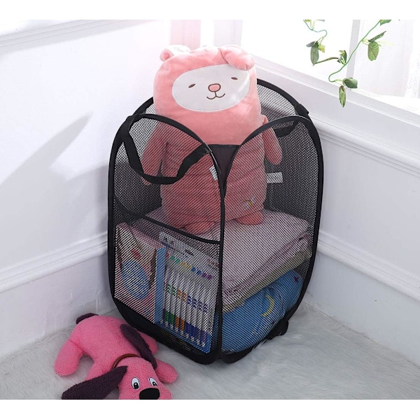 2-pack Mesh Pop-Up Tvätthållare (Svart/Marinblå) med Bärbar, Du