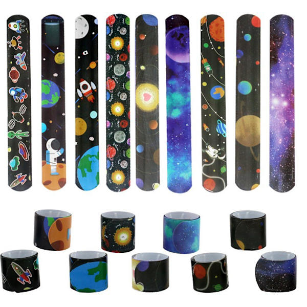 24 stk Slap Snap Armbånd (Interstellar), Slap Bands for Kids, Mul