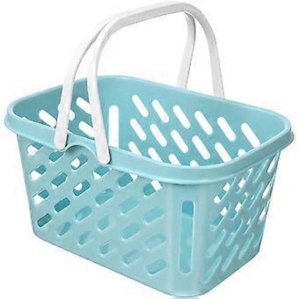 Liten handlekurv for barn, handlekurv i plast med håndtak, lekeoppbevaringsbeholder, festgave
