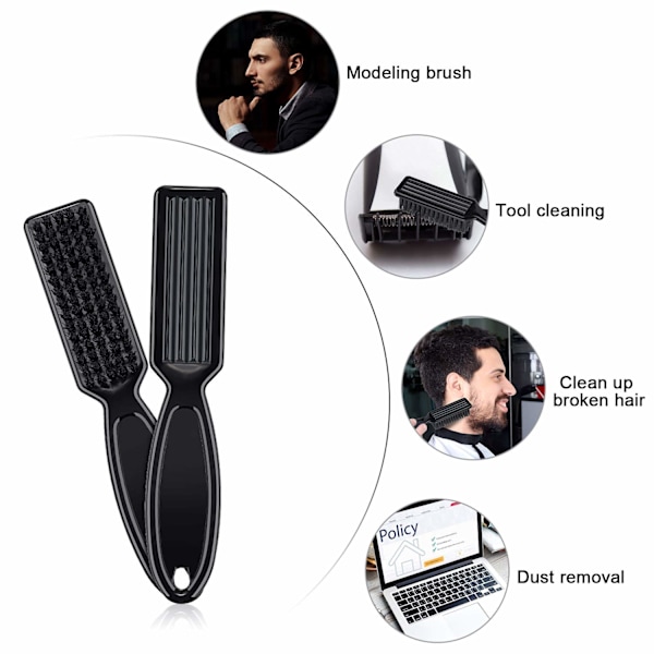 2 stycken barberbladrengöringsborste hårklipparborste nagelborste