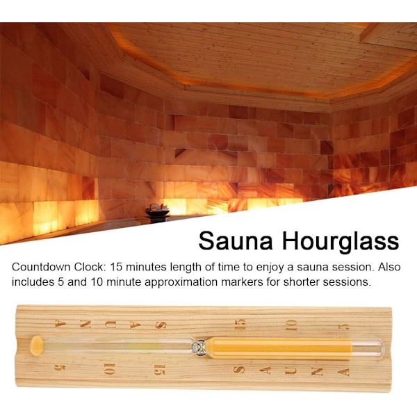 Sauna-Tidsglas 15 Minutter, Sandur Timer Klok Nedtælling Tidsglas