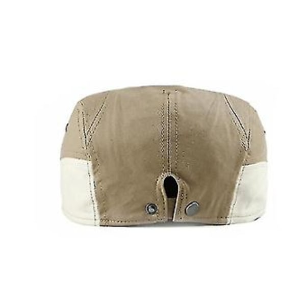 5 Färger Sommar & Höst Herrar Andningsbar Bomulls Newsboy Basker Hatt Anka Näsan Spänne Cabbie Keps För Man Justerbar Storlek ( Khaki)