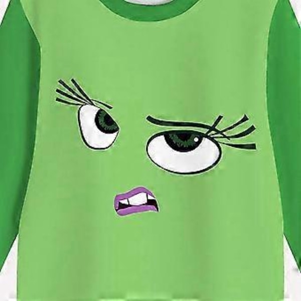 Flickor Insidan Ut 2 Pyjamas Set Avsky Cosplay Kostym Långärmad T-shirt Toppar Byxor Sovkläder Nattkläder Pyjamas Pjs Kläder -NMAOV( 7-8 År)
