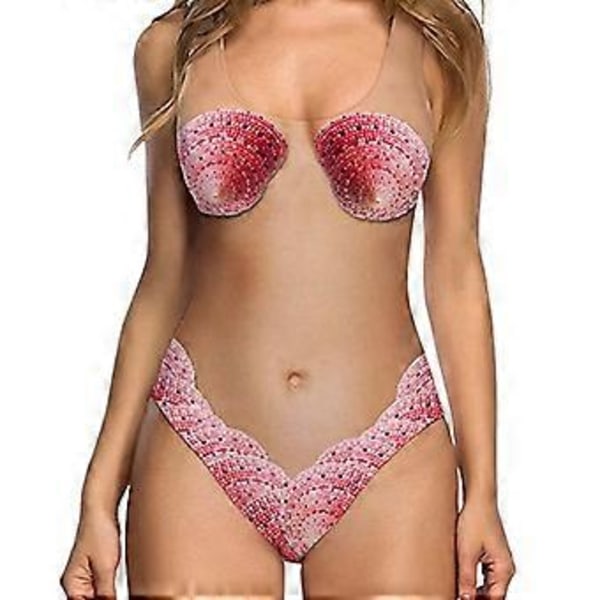 2023 NYHED Damer Badedragt i Ét Stykke Galaxy Taco Kat Mavekontrol Badedragt Strandtøj Bikini Monokini (L Pink)