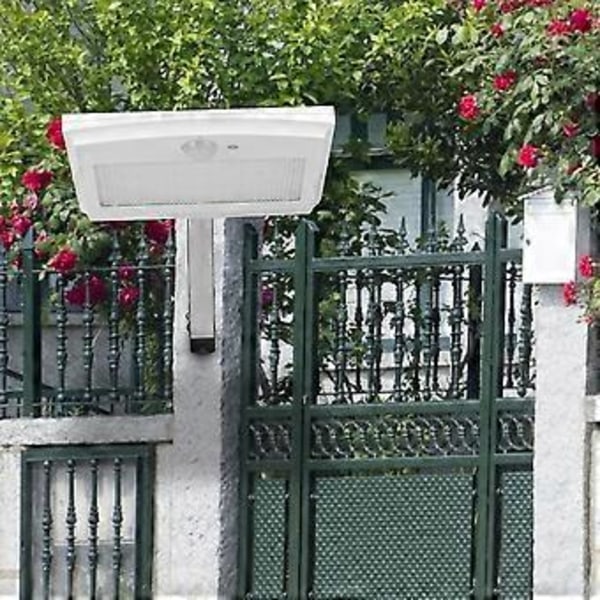 Solcellsdriven LED Vägglampa Vattentät Sensorlampa Vit Vit med Fjärrkontroll