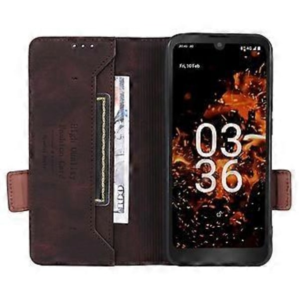 For Orbic Fun+ 4G Deksel Mobiltelefon Deksel Støtsikker PU Lær Lommebok Stativ Shell - Kaffe (Kaffe)