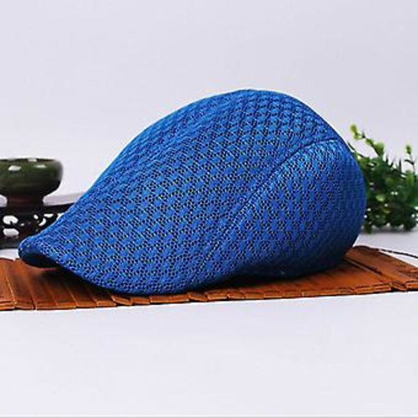 Sommar Casual Baskerhatt Unisex Mesh Flat Caps Newsboy Stil Justerbar Mode Andningsbar Sommarhatt För Kvinnor Män Caps ( Grå B)