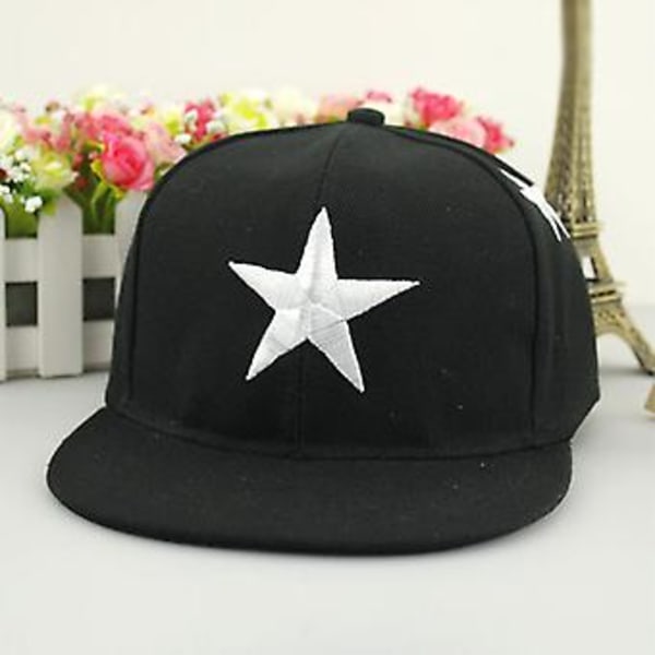 Lasten Unisex Baseball-lippis Hip Hop -hattu Snapback säädettävissä (Musta)