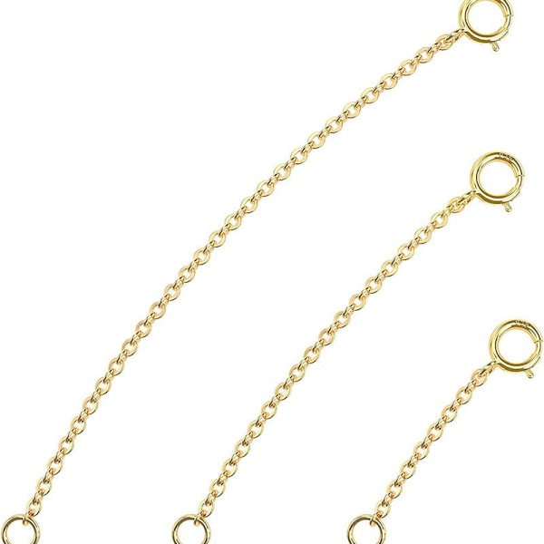 Guld Halsband Förlängare Pläterad Förlängningskedja Sterling Silver Förlängning