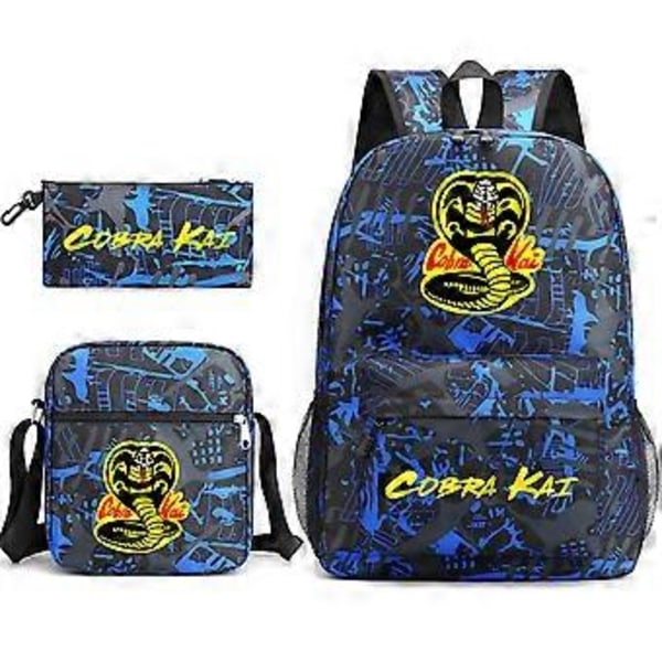 Cobra Kai -koulukassin, -reppu, -kynäkotelo ja -olkalaukku, kolmen osan setti _07