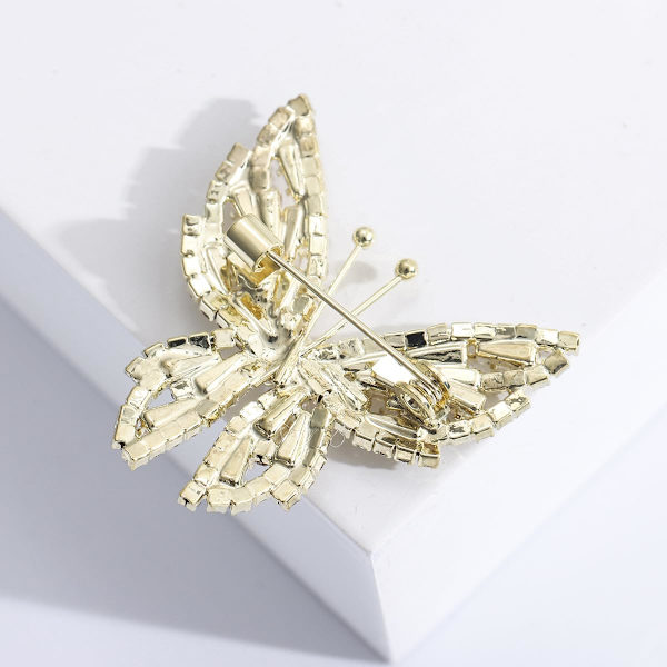 Kristallfjäril Brosch Pin för Kvinnor Flip Lapel Pin Mors Dag Present