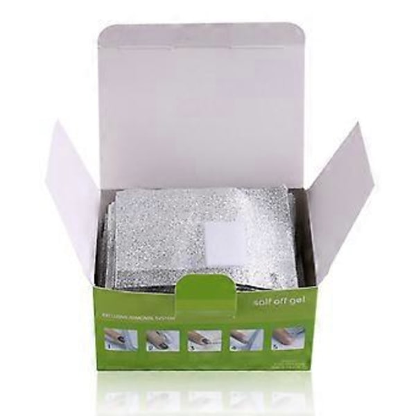 100 stk/pose Profesjonell Aluminiumfolie Gel Polish Neglelakkfjerner Fjerning Soak Off Wraps