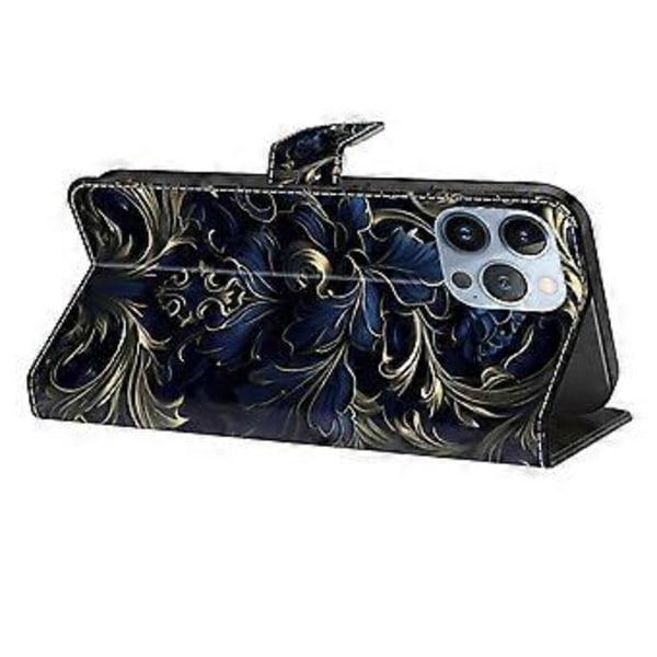 Til iPhone 16 Pro Max Cover PU Læder Wallet Flip Cover med Støttefunktion (Style A)
