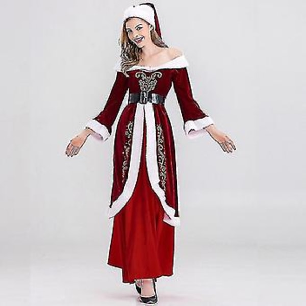 Tomtesuit Juldräkt Vuxen Tomte Kostym Z (2XL Kvinna)
