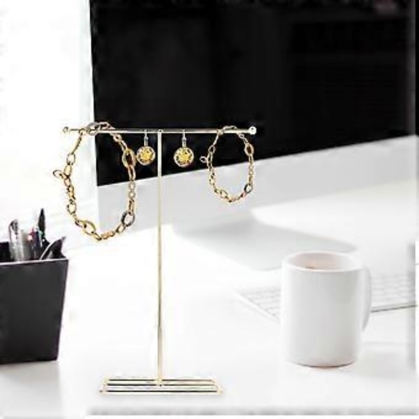 Halsband Displayställ T Bar Smyckeshållare Smyckesdisplay Hängande Rack Organizer