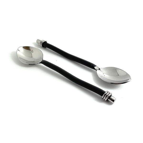 Vibhsa Black Silverware Breakfast Set Dessert Spoons X6