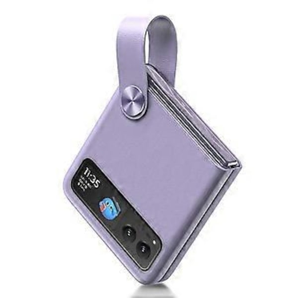 GKK Fodral med Rem och Ställ för Motorola Razr 40 5G PU Läderbelagd Hård PC Skyddande Skal (Lila)