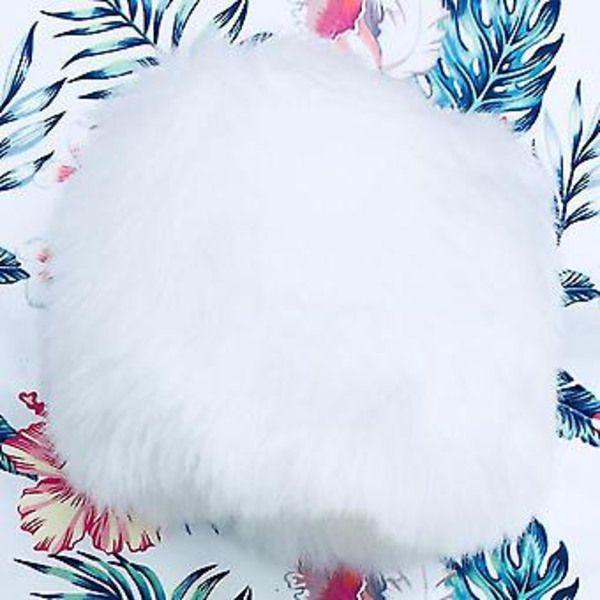 Vinterhansker for kvinner i myk, kunstig pels med mansjetter - Fluffy håndleddsvarmere (hvit)