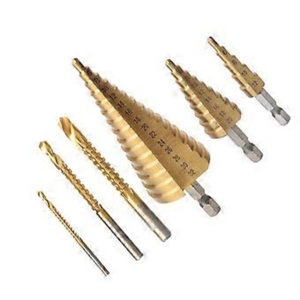 6-pack Stegborr Set Metall Slitstark Hög Hårdhet Upprepande Stegborr 3-pack Stegborr 3-pack Sågborr 103mm( )