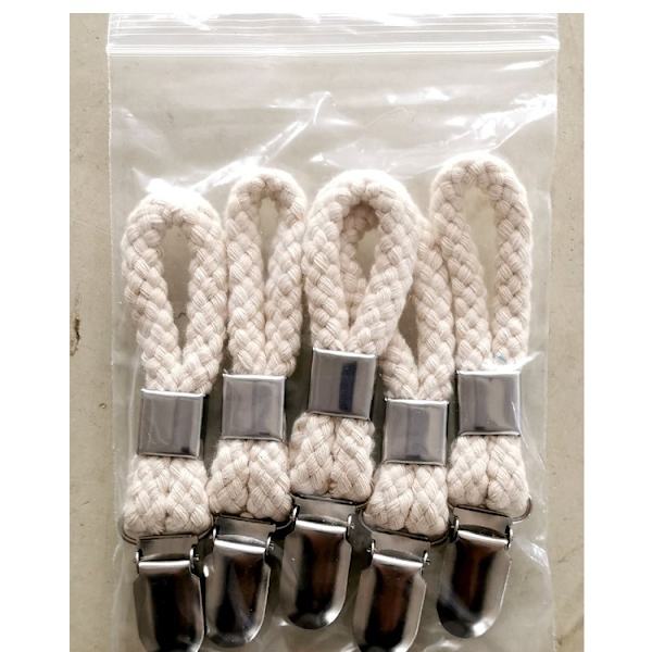 5-pack handduksklippar flätade bomullsrep handduksklippar