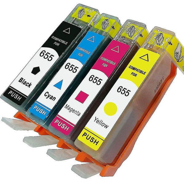 4pcs Compatible Ink Cartridges For Hp 655 Deskjet 3525 4615 4625 5525 6520