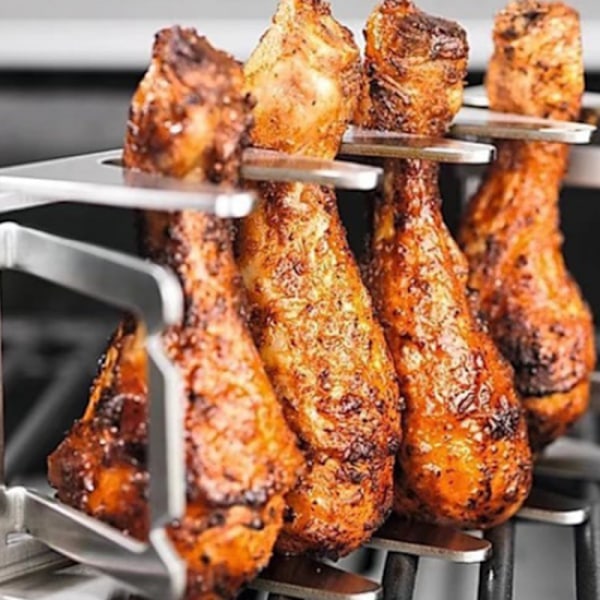 BBQ Rib rack Multi Grill Stand Grill rack i rustfrit stål Rib