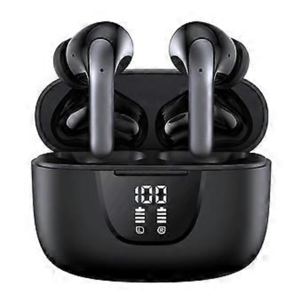 Vedenpitävät Bluetooth-nappikuulokkeet, Stereo Bass -langattomat nappikuulokkeet latauskotelolla ja LED-tehonäytöllä urheiluun