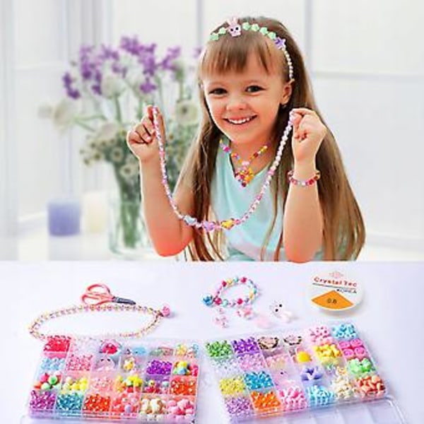 24 Små Gitter Børneperle Legetøj Halskæder Armbånd Perler DIY Manuelt Arbejde Legetøj