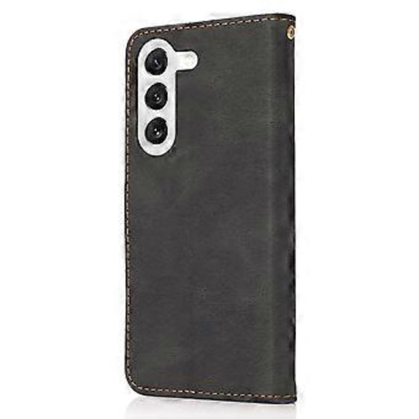 Fodral för Samsung Galaxy A26 5G Färgskarvning Plånboksställ Läder Telefonfodral med Handledsrem (Stil A)