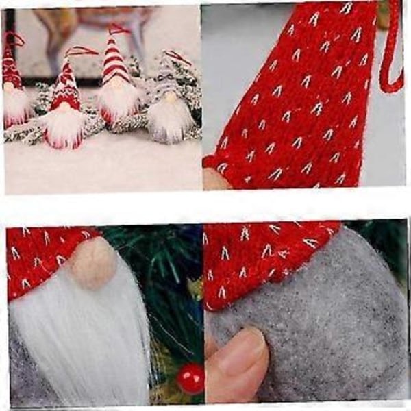 Julepynt Juledekorasjon Gnome Dukke Figurer Tredekorasjon for barn Familie Påske Jul 4 stk