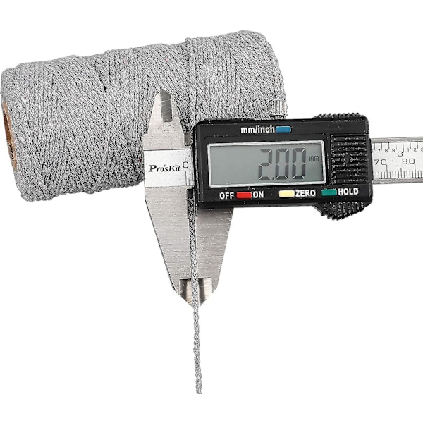 3 mm Makramé-snöre Kompatibla Hantverk 100 m Beige Bomull Makramé Hantverkssnöre Rep Kompatibel Vägg Hängande Växt Hängare Stickning.3MMx100M.Grå