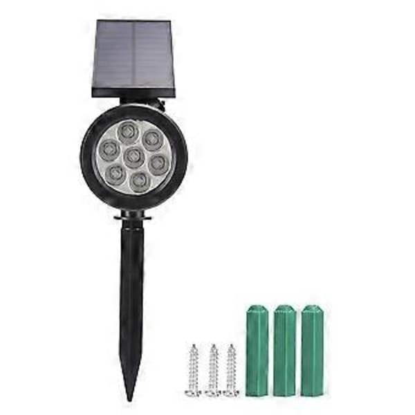 7LED Solbelysning Justerbar Vattentät Säkerhetsvägglampa för Utomhus Trädgård Gräsmatta Damm Landskap ( )