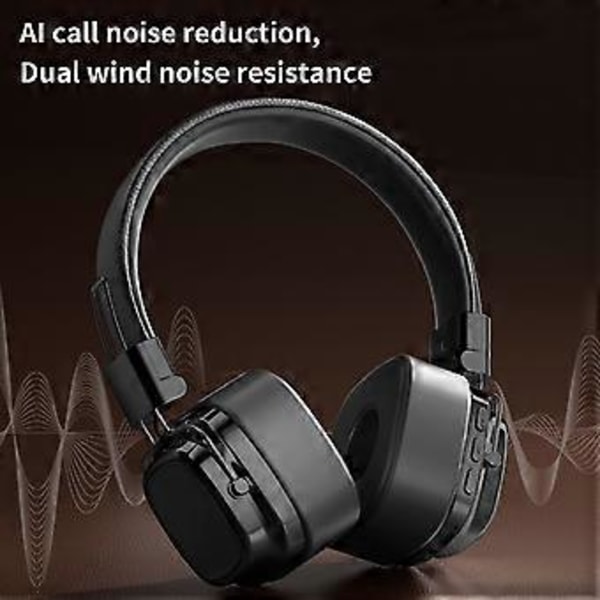 Kuulokkeet amerikkalaisella retrotyylillä, langattomat Bluetooth 5.3 subwooferilla (musta)