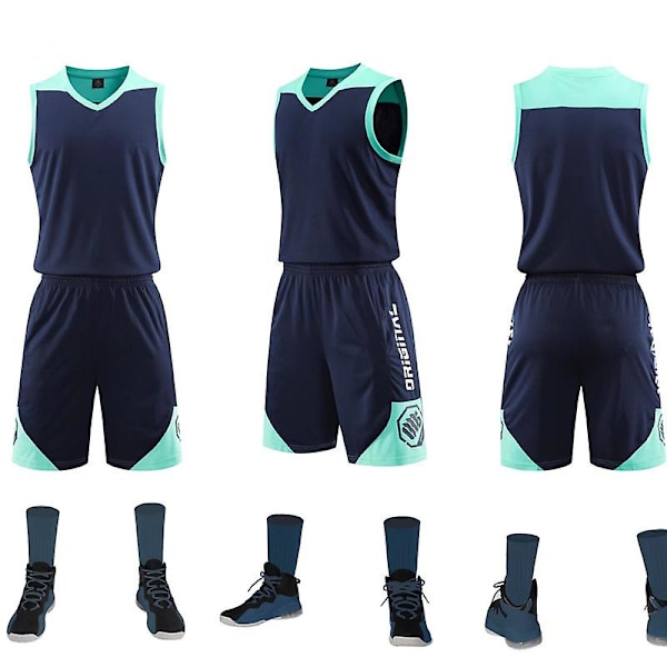 Basketbolltröja Unisex Snabbtorkande Bolltränings Sporttröja Royal Blue（S）