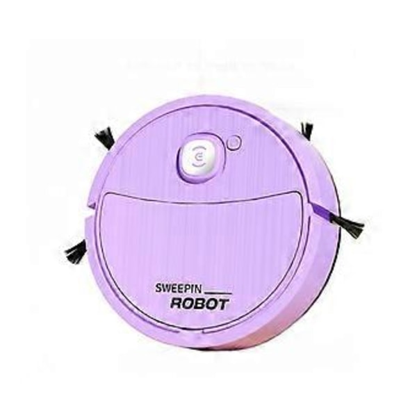 Automatisk Robotdammsugare USB 3-i-1 Smart Trådlös Sopning Vått & Torrt Ultratunn Städmaskin Moppning Smart Hem (Ljus Lila)