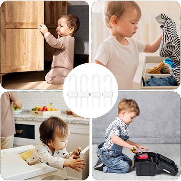 Baby sikkerhedsdørblok, 4 stk. Børnesikkerhedsdørlås, Babysikkerhed