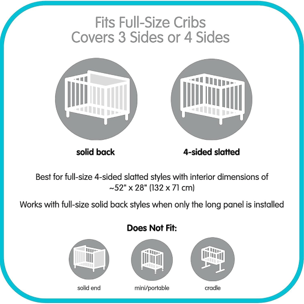Airflowbaby Mesh Crib Liner u2014 Essential Collection u2014 White 9u201d u2014 Fits Full-size Four-sided Slatted And Solid Back Cribs