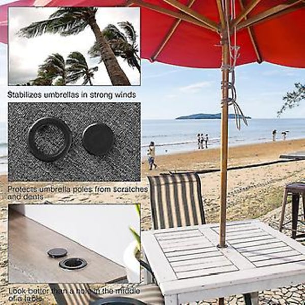 2 stk. Bordparasol Hulring Tyk Hulprop PVC Parasol Bordhulbeskytter Med Kapsel Vandafvisende Bordstop{jkw} ( )