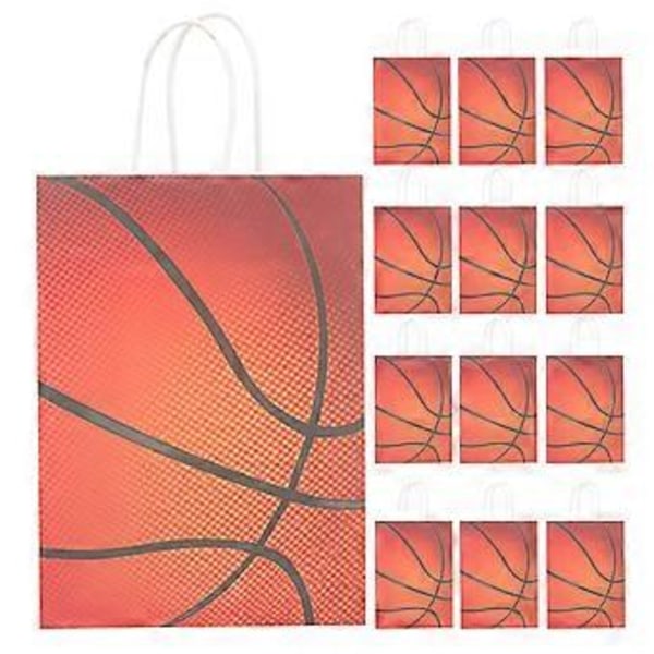24 stk Gaveposer Papir Gaveposer med Håndtak Basketball Gaveoppbevaringspose