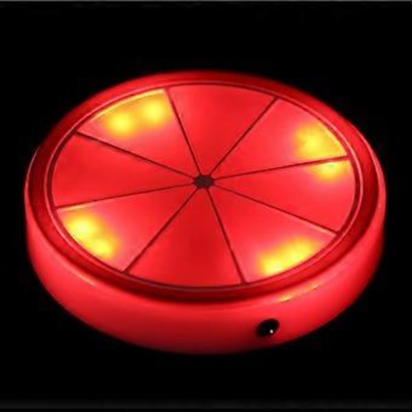 LED Anti-skli Lysende Koppmatte USB Lading Bar KTV Ultratynn Rund Cocktail Øl Brikke Base Lampe (Oransje Rund)