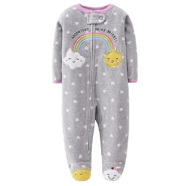 Jwl-baby Clothes Newborn Baby Romper Gray rainbow 12 Months