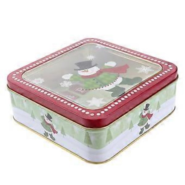 1 stk Kvadratisk Tinplate Godteriboks Gaveemballasjeboks Julebakst Innpakningsboks