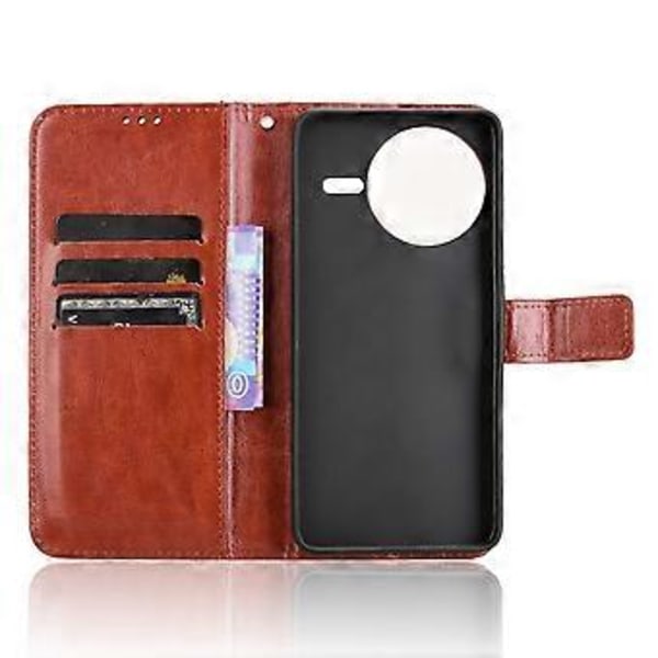 För Xiaomi Redmi K80 5G/K80 Pro 5G Fodral Crazy Horse Textur PU Läder Telefonplånboksfodral - Brun (Brun)