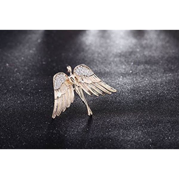Skytsengel Brosche Juvel Buket Krystal Pin Guld Tone - Valentinsdagsgave
