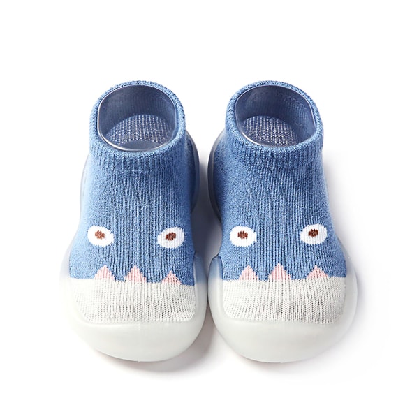 Toe Slippers Socks Shoes Non-skid Indoor Cotton Thin Baby First Walking Shoes For Blue Blue 24-25