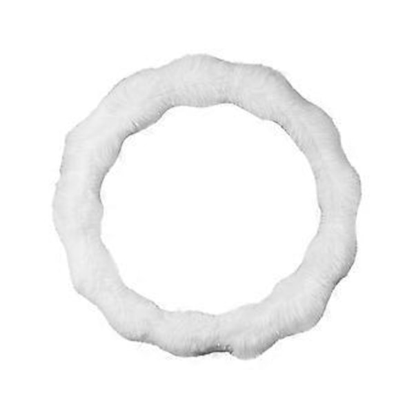 15 tums Rattkåpa för Kvinnor Tillbehör Enkel Montering för Vinter Halkfri Bilinredning Bekvämt Grepp (Vit)