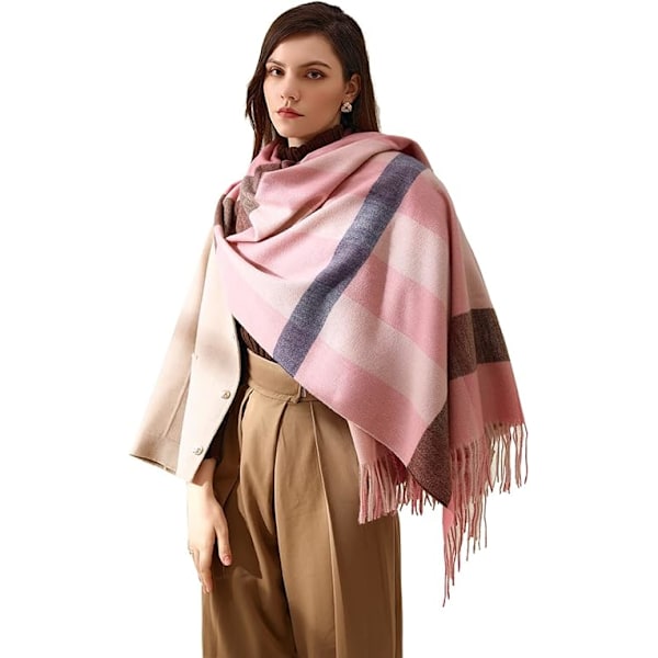 1 kpl Pinkki Huivi Naiselle Elegantti Käsittelemätön Pashmina Huivi Syksyyn