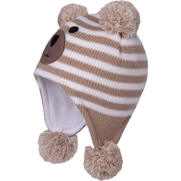 Björn - Beige Stripe 6-12 månader småbarn barn spädbarn vintermössa, öron